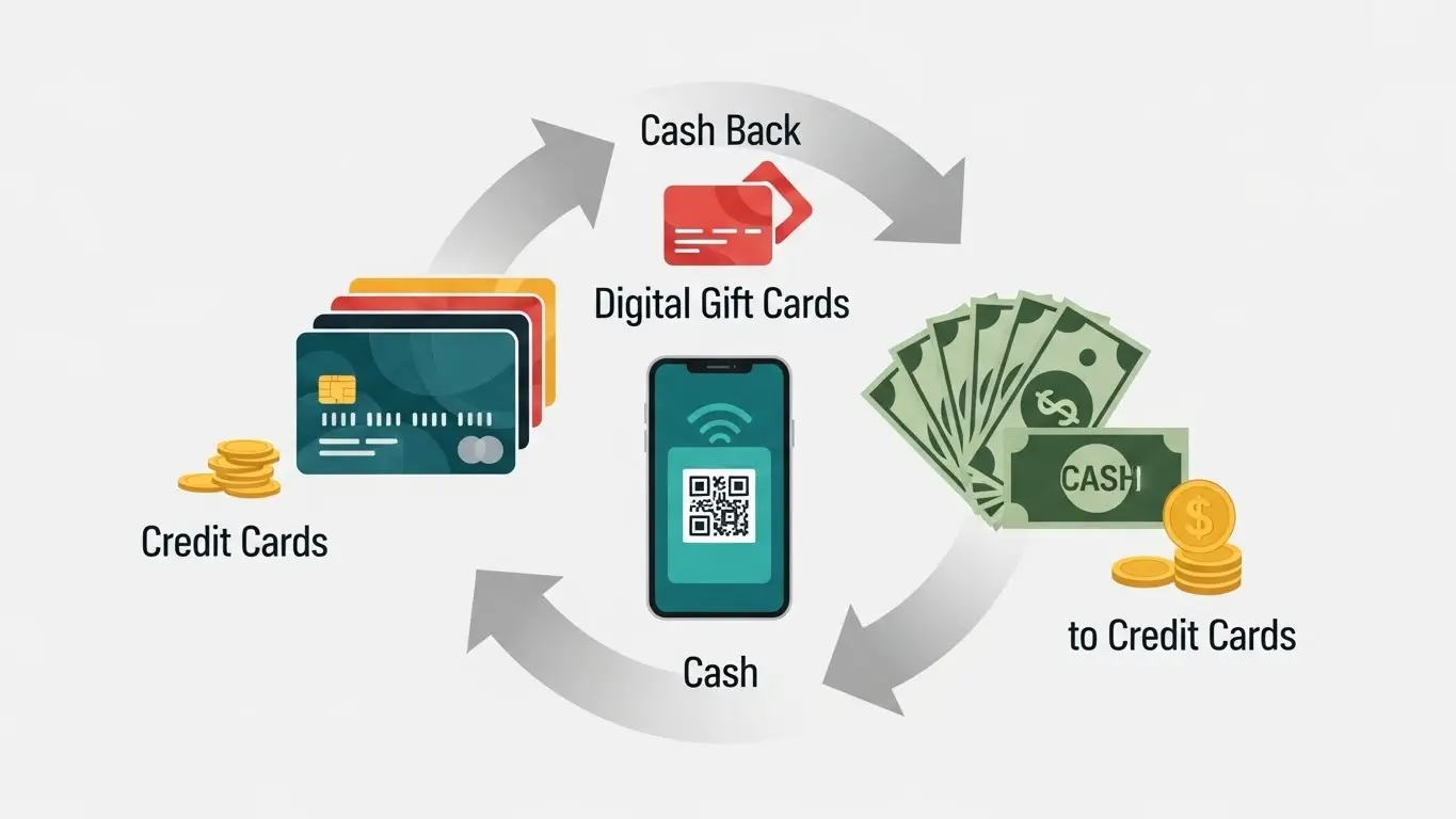신용카드 현금화의 핵심 개념을 이해하기 쉽게 표현한 도식