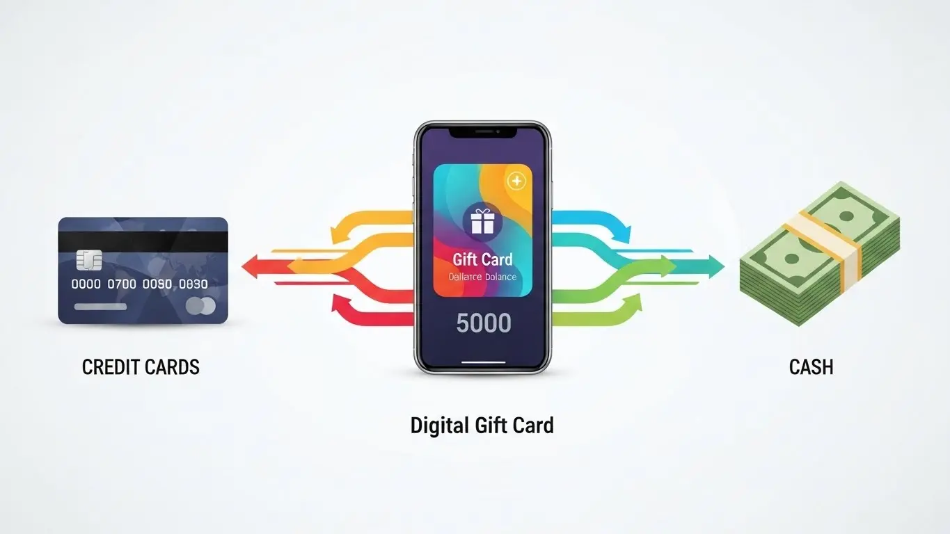 신용카드 현금화의 핵심 개념을 이해하기 쉽게 표현한 도식